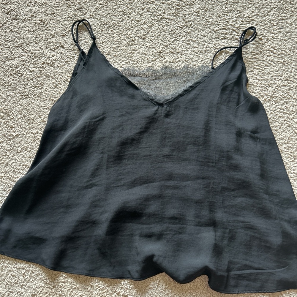 Free People Black Sleeveless Crop Camisole
